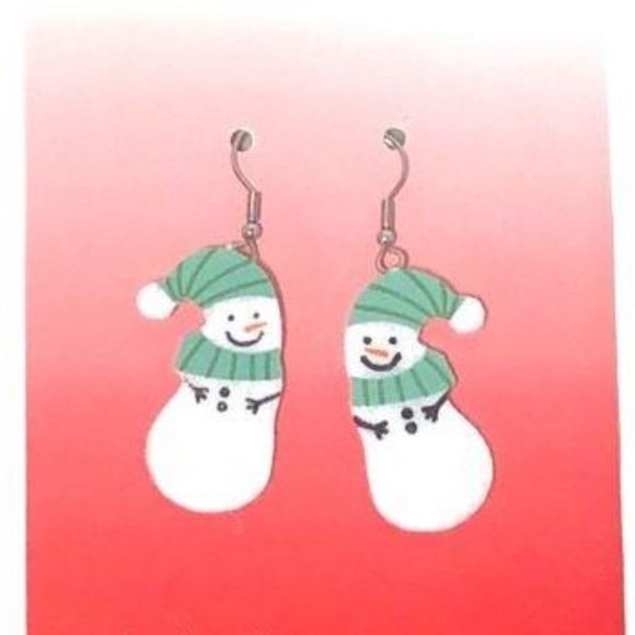 HALLMARK SNOWMAN FELT EARRINGS (NEW) - Picture 1 of 4